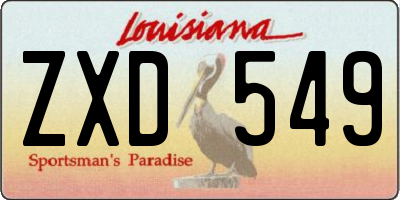 LA license plate ZXD549