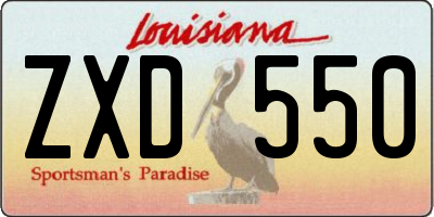 LA license plate ZXD550