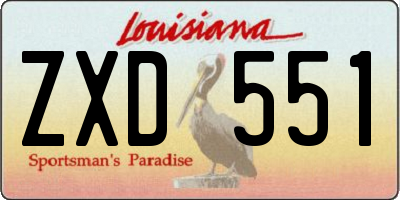LA license plate ZXD551