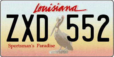 LA license plate ZXD552