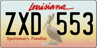 LA license plate ZXD553