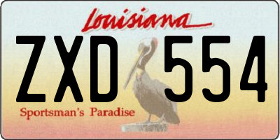 LA license plate ZXD554