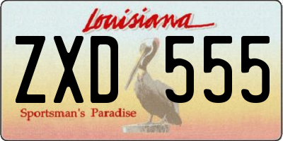 LA license plate ZXD555