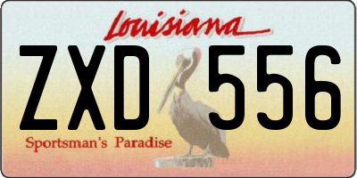 LA license plate ZXD556