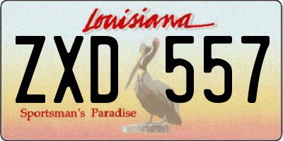 LA license plate ZXD557