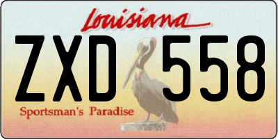 LA license plate ZXD558