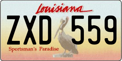 LA license plate ZXD559