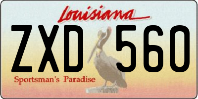 LA license plate ZXD560