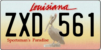 LA license plate ZXD561