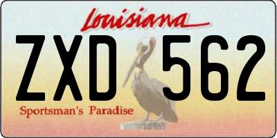 LA license plate ZXD562