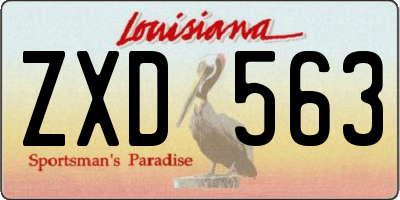 LA license plate ZXD563