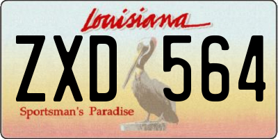 LA license plate ZXD564