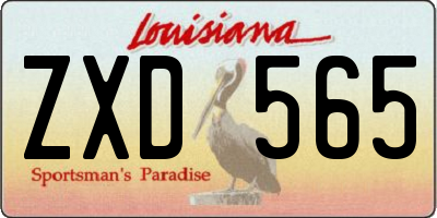 LA license plate ZXD565