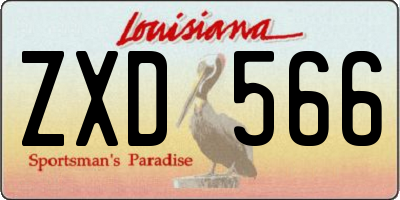 LA license plate ZXD566