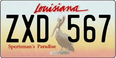 LA license plate ZXD567