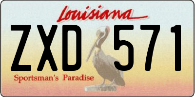LA license plate ZXD571