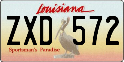 LA license plate ZXD572