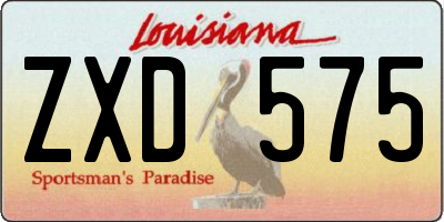 LA license plate ZXD575