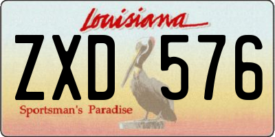 LA license plate ZXD576