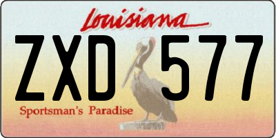 LA license plate ZXD577