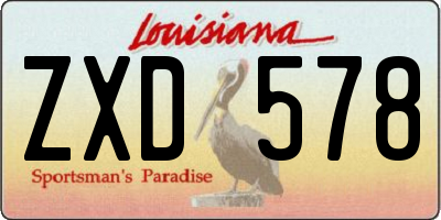 LA license plate ZXD578