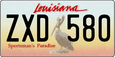 LA license plate ZXD580