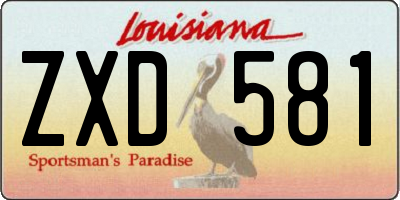 LA license plate ZXD581