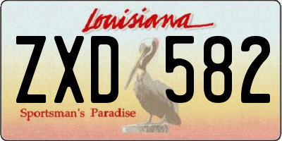 LA license plate ZXD582