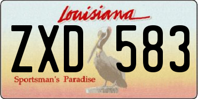 LA license plate ZXD583