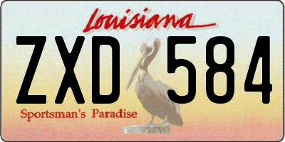 LA license plate ZXD584