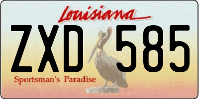 LA license plate ZXD585