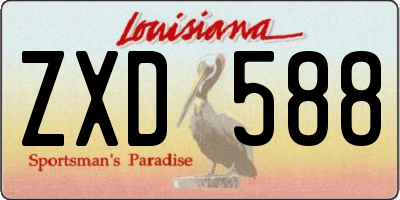 LA license plate ZXD588