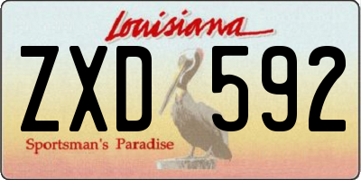 LA license plate ZXD592