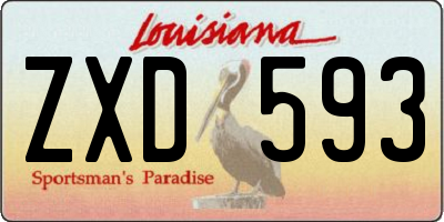 LA license plate ZXD593