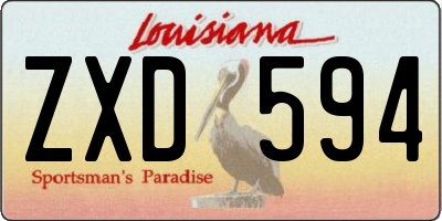 LA license plate ZXD594