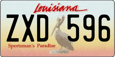 LA license plate ZXD596