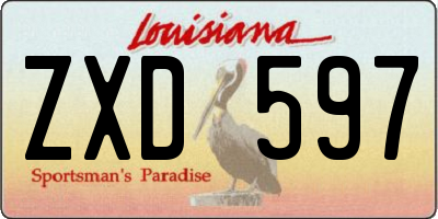 LA license plate ZXD597