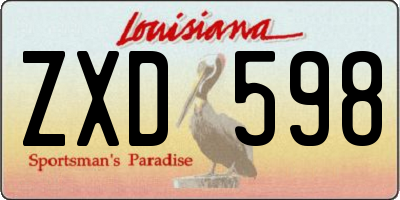 LA license plate ZXD598