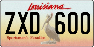 LA license plate ZXD600