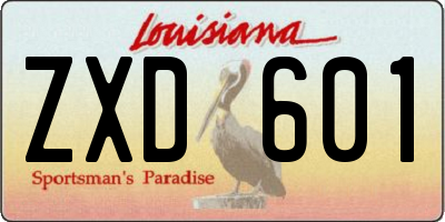 LA license plate ZXD601