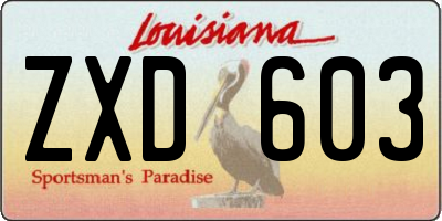 LA license plate ZXD603