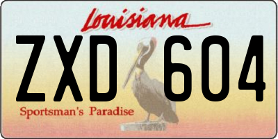 LA license plate ZXD604