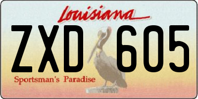 LA license plate ZXD605