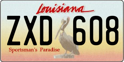 LA license plate ZXD608