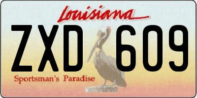 LA license plate ZXD609