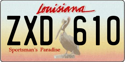 LA license plate ZXD610