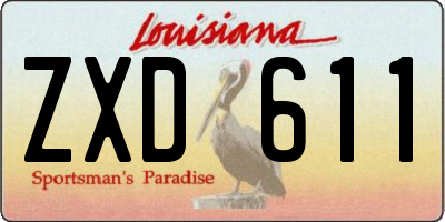 LA license plate ZXD611