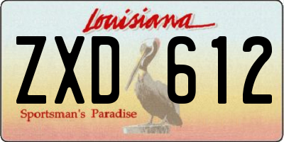 LA license plate ZXD612