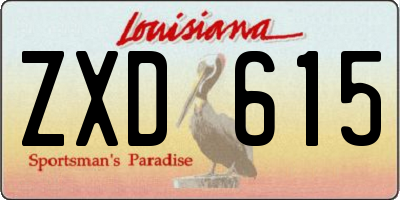 LA license plate ZXD615