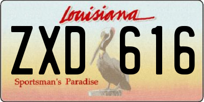 LA license plate ZXD616